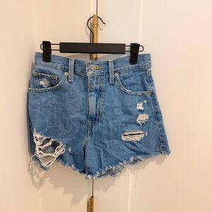 Levi's Light Blue Distressed Jean Shorts